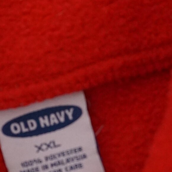 Vintage '90S Old Navy Red Fleece Outdoor Hiking Quarter Zip Pullover Sweater 2XL - Picture 10 of 10